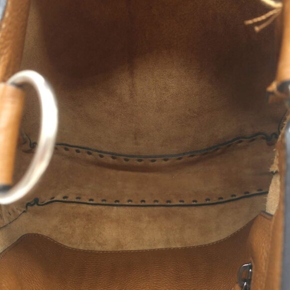 Valentino Rolling Rockstud Guitar Strap Flip-Lock Messenger Bag Brown Leather - Picture 14 of 16